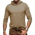 thumbnail image 1 of MHFRRA Sudadera con Capucha de Manga Larga para Hombre, Otoño E Invierno, Cuello Redondo, Color Liso Caqui, 1 of 7