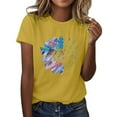 thumbnail image 2 of Outfmvch Cotton T Shirts Women,Fitted T Shirts for Women,Trendy Queen,Sunflower T Shirt Plus Size Loose Top Tops Girls Short Sleeve Graphic T Shirt,Christmas Blouse,Camiseta Para Mujer Yellow 2XL, 2 of 5