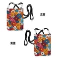 thumbnail image 4 of Multi-Color Cross-Body Handbag 8.27×5.91in Waterproof, Scratch-Resistant And Odor-Free Detachable Shoulder Strap Colorful Floral Pattern Groovy Flowers (1), 4 of 8
