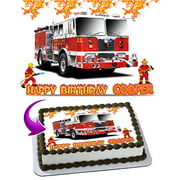 Fire Truck Edible Image Cake Topper Personalized Icing Sugar Paper A4 Sheet Edible Frosting Photo Cake 1/4 Edible Image for cake