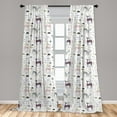 thumbnail image 5 of Ambesonne Forest Curtains, Woodland Deer Leaves, Pair of 28"x63", Multicolor, 5 of 5