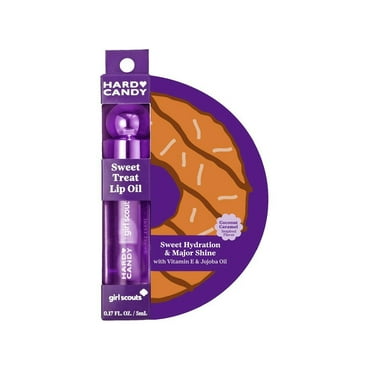 Hard Candy Girl Scouts Hydrating Glossy Lip Oil with Apricot Oil, Jojoba & Vitamin E, Limited Edition Coconut Caramel Flavor