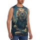 thumbnail image 2 of Balery Starry Sky Meditating Lion Camisetas sin mangas para hombre, absorbe la humedad y protege contra el mal olor.-3X-Large, 2 of 7