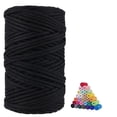 thumbnail image 1 of Cordón de macramé volteado, 100% algodón natural, 5 mm x 110 m, color negro, 1 of 6