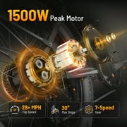 Jasion EB5 MAX Electric Bike for Adults, 750W Electric Mountain Bike with 48V 15Ah Battery, 26 Fat Tire Off-Road Ebike, 28MPH Shimano 7 Speed Bicycle UL2849