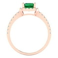 thumbnail image 4 of 1.86ct emerald cut green emerald 18k rose gold halo Bridal Wedding Engagement Promise Anniversary Ring for Women size 8.75, 4 of 7