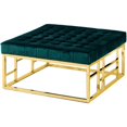 thumbnail image 1 of Best Master Furniture Pouf Carré Moderne Plaqué Or 36 Pouces Vert, 1 of 1
