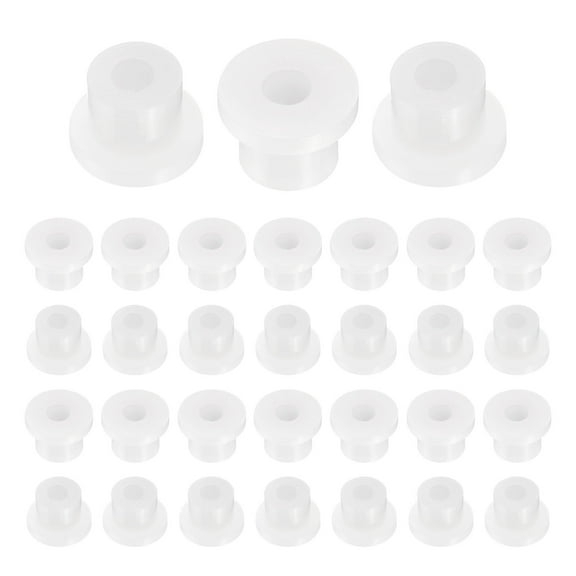 60pcs Flanged Sleeve Bearings Plastic Bushings ID 2mm x OD 4.4mm x Length 4.1mm Nylon Bushings, White