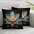 thumbnail image 3 of PRATYUS Floral Throw Pillow Cover,Magic White Lotus Flower on Black Background Decorative Couch Sofa Bedroom Pillow Cases for Men/Women/Girls/Boy/Children Room 24x24in, 3 of 5