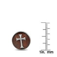 thumbnail image 4 of SuperJeweler Stainless Steel and Mahogany Gothic Cross Cufflinks For Men, Fits Standard Shirt, 4 of 5
