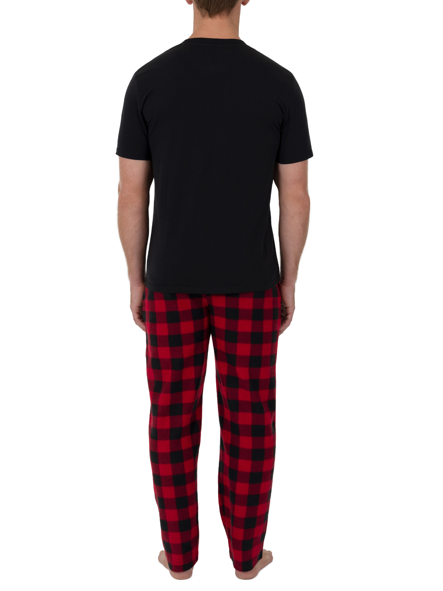 Fruit Of The Loom Men’s Short Sleeve Crewneck Top and Fleece Pajama Pants Set - image 5 of 5