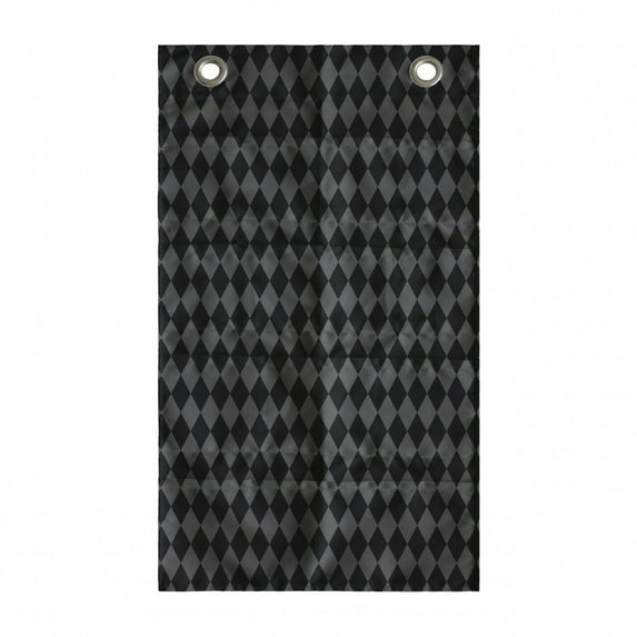 Charcoal Hanging Pocket Organizer, Simplistic Rhombuses Grid Pattern Illustration of Greyscale Argyle, Printed Polyester Storage Bag with Pockets, 21" x 31", Grey and Charcoal Grey