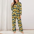 thumbnail image 2 of Naloa Sunflowers Pajamas for Women Set, Womens Pajama Sets, Lounge Sets for Women, 2pjs for Women-Medium, 2 of 7