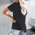 thumbnail image 3 of Askfv Women Tops O Neck Short Sleeve Shirts Tops Summer Casual Loose Solid Color Basic Tunic T-shirt, 3 of 3