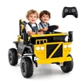 thumbnail image 1 of Costway 24V Ride On Excavator, 4WD Electric Truck Construction Vehicle with Remote Control, 1 of 10