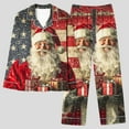 thumbnail image 4 of successthop Plus Size Christmas Pajamas for Women Santa Long Sleeve Lapel Button Nightwear and Pj Pants Xmas Sleepwear, 4 of 6