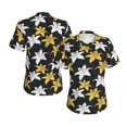 thumbnail image 3 of Yiaed Lilies Flowers Print Women's T Shirt V-Neck Short Sleeve Shirt Casual Breathable Tee Summer Tops-XX-Large, 3 of 5