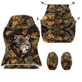 thumbnail image 5 of SCRAWLGOD Camo Hunting Forest Wolf Print 4 Pieces Gaming Chair Covers for Cats Breathable Rotating Gaming Chair Protector Computer Chair Seat Slipcovers with Armrest Covers, 5 of 7