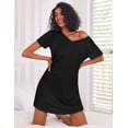 thumbnail image 3 of Ekouaer Cotton Nightgowns for Women 3 Pack Sleepshirts Short Sleeve Night Shirt Tshirt Night Gown Soft Sleepwear Print Sleep Dress, 3 of 6