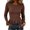 Coffee #02, variant on Women's Crew Neck Ribbed Knit Sweater, Long Sleeve Slim Fit Peplum Ruffle Hem Pullover Tops for Fall Daily Casual Outfits S