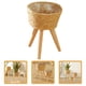 thumbnail image 5 of Maceta tejida de madera con patas de apoyo, cesta para macetas, cesta para flores de madera, 5 of 8
