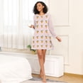 thumbnail image 4 of FORMRS Womens Long Sleeve Nightgowns Crew Neck Sleep Shirt Soft Pajamas Sizes S-3XL, Cartoon Citrus, 4 of 8