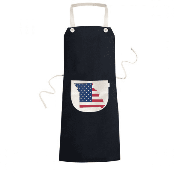Missouri USA Map Stars And Stripes Flag Shape Apron Bib Sarong Cooking Baking Kitchen Pocket Pinafore