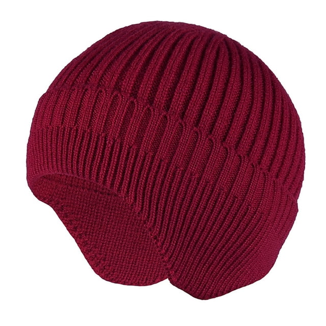 Unisex Hat Black Unisex Winter Winter Solid Color Earflap Knitted Hat Outdoor Riding Supplies