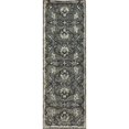 thumbnail image 1 of homeroots home decor 396084 2’ x 7’ Gray Floral FIligree Runner Rug, 1 of 1