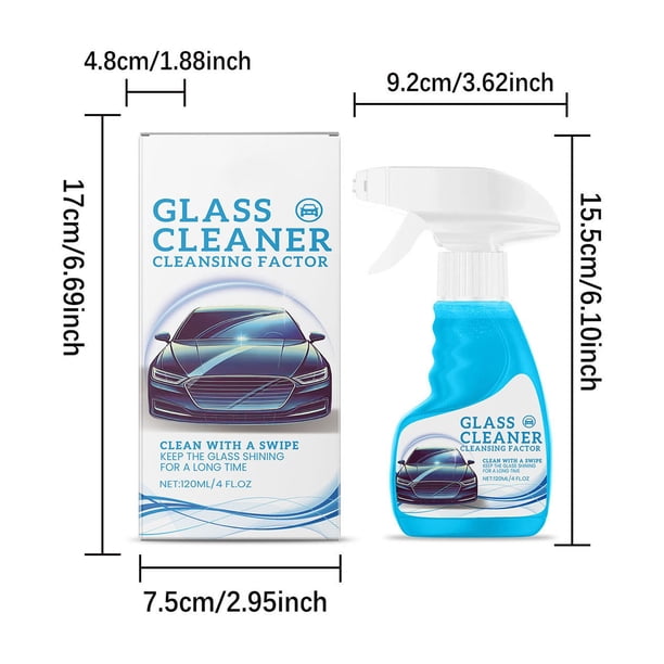 Herunwer Multi-Surface Glass Cleaner Spray, Streak-Free Formula for Car, Home, and Kitchen Windows