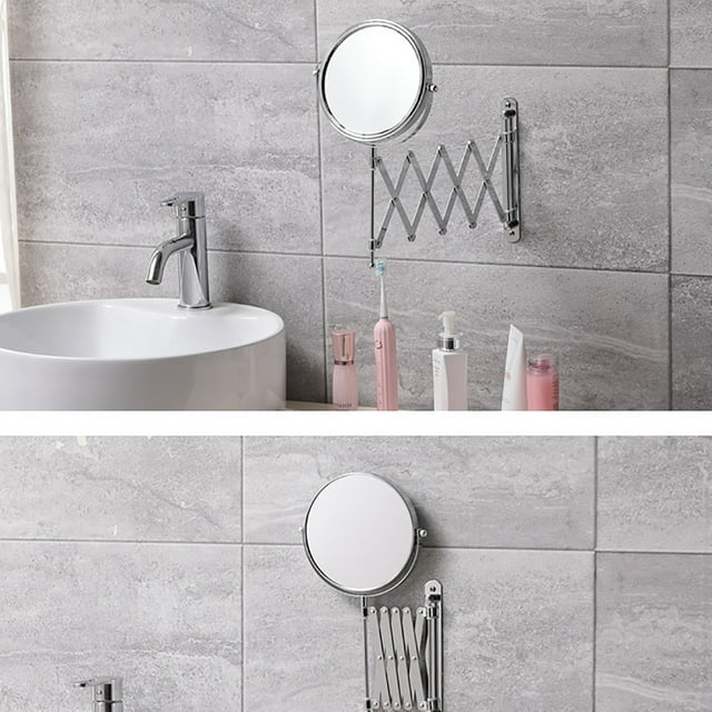 Wall Mounted Foldable Double Extendable for Bathroom Hotel and Dressing Room Vanity Use
