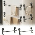 thumbnail image 1 of MORESEC 4Pcs Towel Rack, Strong Suction Cup Towel Rack for Bathroom, No Drill Installation, Wall Mounted Shelf for Towels and Toiletries, Durable and Waterproof, Gray Color, 1 of 9