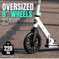 thumbnail image 4 of Large Folding Kick Scooter for Adults and Teens – Adjustable Handlebar – Big 200mm Wheels – Lightweight Durable Frame – Madd Gear Kruzer 200, 4 of 13