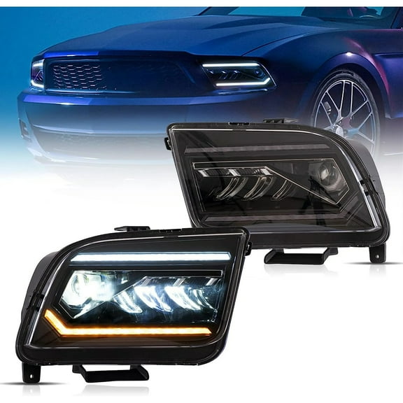 VLAND Full LED Headlights for 2005 2006 2007 2008 2009 Ford Mustang