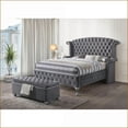 thumbnail image 3 of Storage Bench, Tufted Velvet Lift-Top with 45.5” Wide Seat for Living Room/Bedroom | Slate Gray | Velvet, 3 of 5