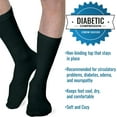 thumbnail image 3 of Heelbo Diabetic Socks for Sensitive Feet Without Elastic for Men and Women for Circulatory Problems, Edema and Neuropathy, Mild Compression, Black, Large, 3 of 7