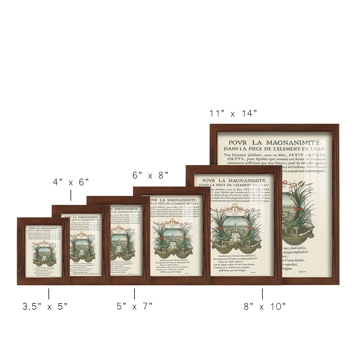 Printed Embellished Bookplate II - Framed Print w/glass - Chestnut
