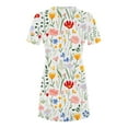 thumbnail image 5 of Summer Savings Clearance!Viikei Womens Dresses Clearance,Women's Short Sleeved Dress with Floral Print Round Neck Dress White M, 5 of 6