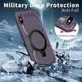 thumbnail image 4 of ELEHOLD Case for iPhone XS/X, Military-Grade Drop Protection Magnetic Phone Case with 360° Rotating Ring Stand,Purple, 4 of 6