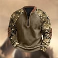 thumbnail image 5 of LEBONYARD Long Sleeve Shirts for Men Button,Mens Sweatshirts Clearance,Men's Camouflage Print Half Zipper Long Sleeved Top Long Sleeved Round Neck Top/shirt Camouflage S, 5 of 5