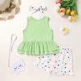thumbnail image 5 of Younger Tree Baby Girl Outfits Summer Sleeveless Bow Vest Top Print Shorts Clothes Set with Bag and Headband for 18-24 Months, 5 of 8