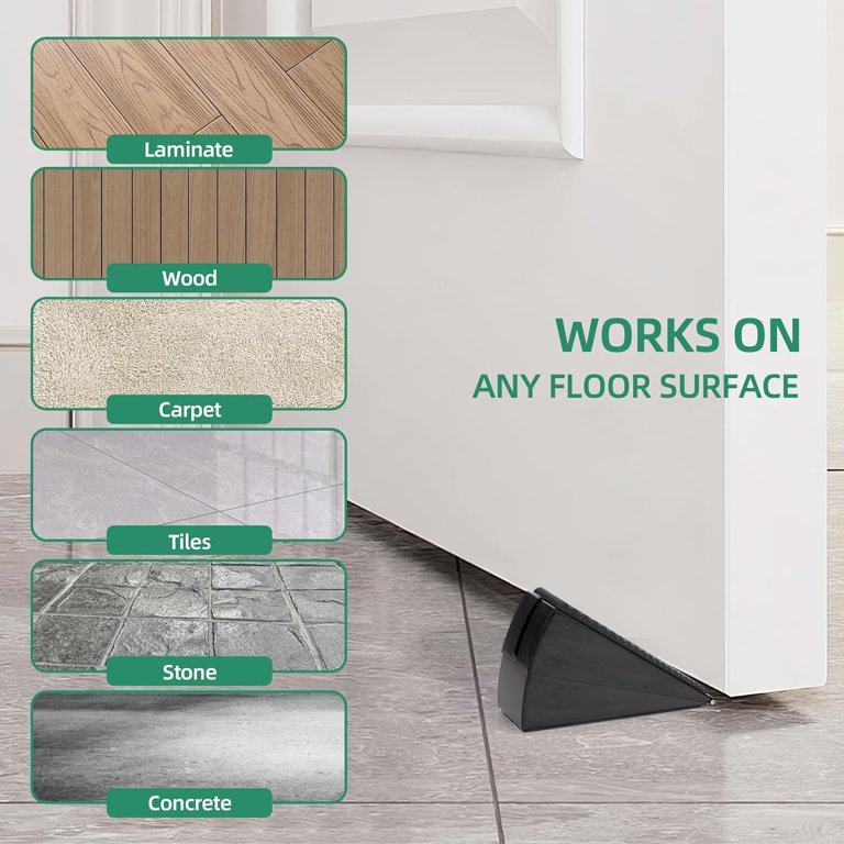 QINERL Strongest Large Door Stopper, Heavy Duty Door Stop Wedge Tall Door Stoppers for Bottom of Door, High Adjustable Spring Loaded Stainless Steel+Rubber Door Stop Suits Any Heavy Door