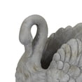 thumbnail image 3 of Benjara Jina Planter with Swan Sculpted Details- Gray Terracotta 10", 3 of 5