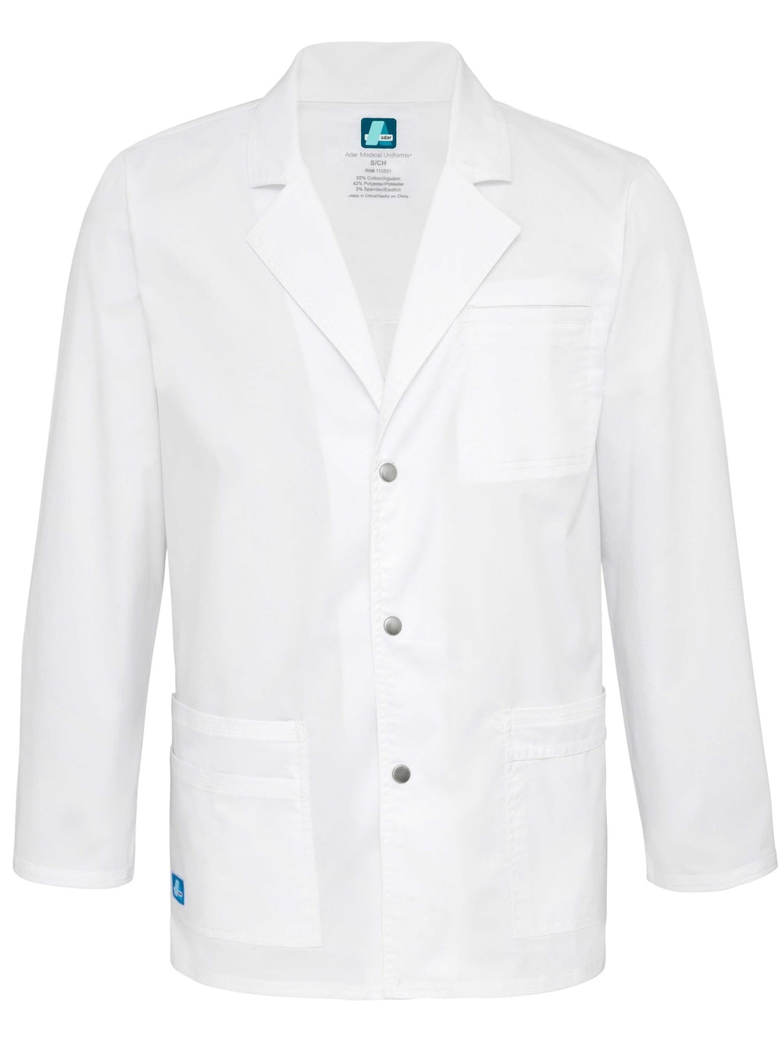 Adar Pop-Stretch Lab Coat For Men - Snap Front Lab Coat - Walmart.com ...
