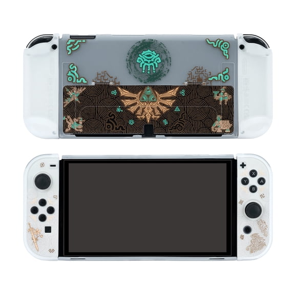Funda protectora con temática de Tears of the Kingdom para Nintendo Switch y Switch OLED: carcasa rígida mate antiarañazos con diseño dividido para facilitar la instalación