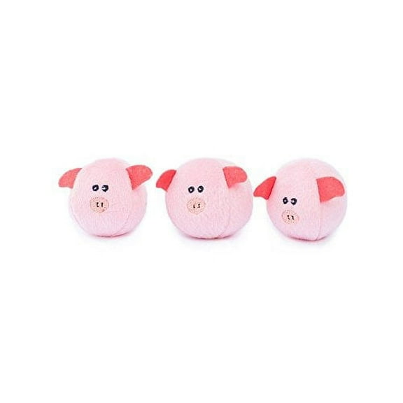 ZippyPaws - Farm Pals Burrow, Interactive Squeaky Hide and Seek Plush Dog Toy - Bubble Babiez Pigs Miniz, 3 Pack
