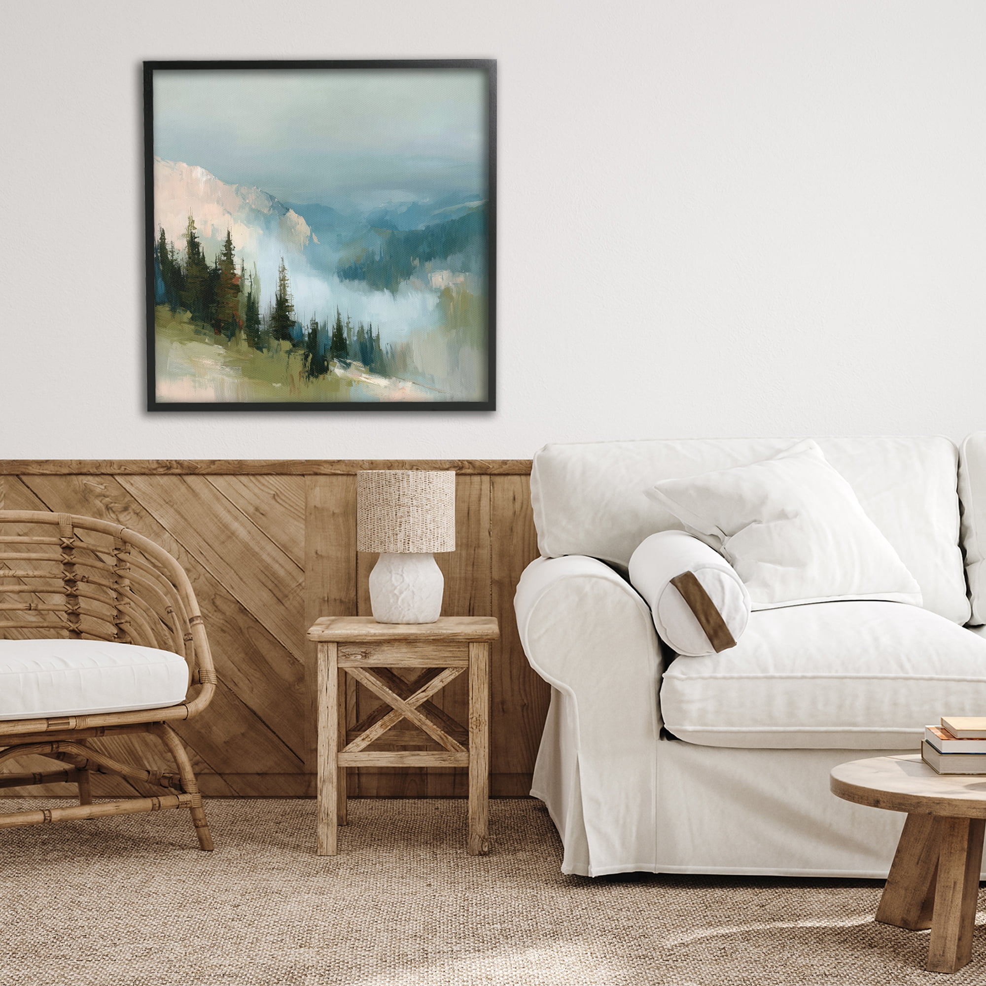 Stupell Industries Mountain Forest Impression Black Framed Giclee Art, design by Kim Curinga