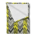 thumbnail image 2 of Yellow and White Soft Flannel Fleece Throw Blanket, Herringbone Pattern with Angled Lines Geometric Chevron Zigzags, Cozy Plush for Indoor and Outdoor Use, 60" x 80", Yellow Cream Grey, by Ambesonne, 2 of 5