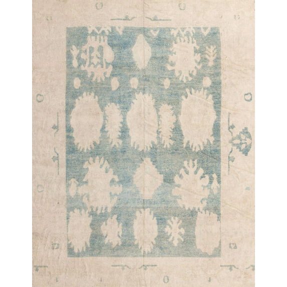 Ahgly Company Indoor Rectangle Abstract Sage Green Oriental Area Rugs, 5' x 7'