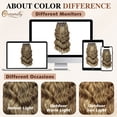 thumbnail image 7 of CREAMILY Clip in Hair Extensions 4PCS Thick Hairpieces Golden Brown Long Wavy Curly Synthetic Hair Extensions for Women 23in, 7 of 7